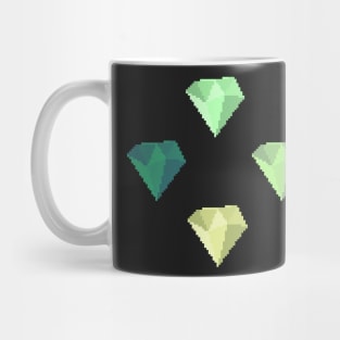Green Gems Pixel Art Mug